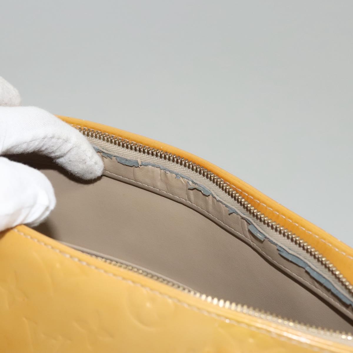 LOUIS VUITTON Monogram Vernis Houston Hand Bag Beige M91004 LV Auth 118288