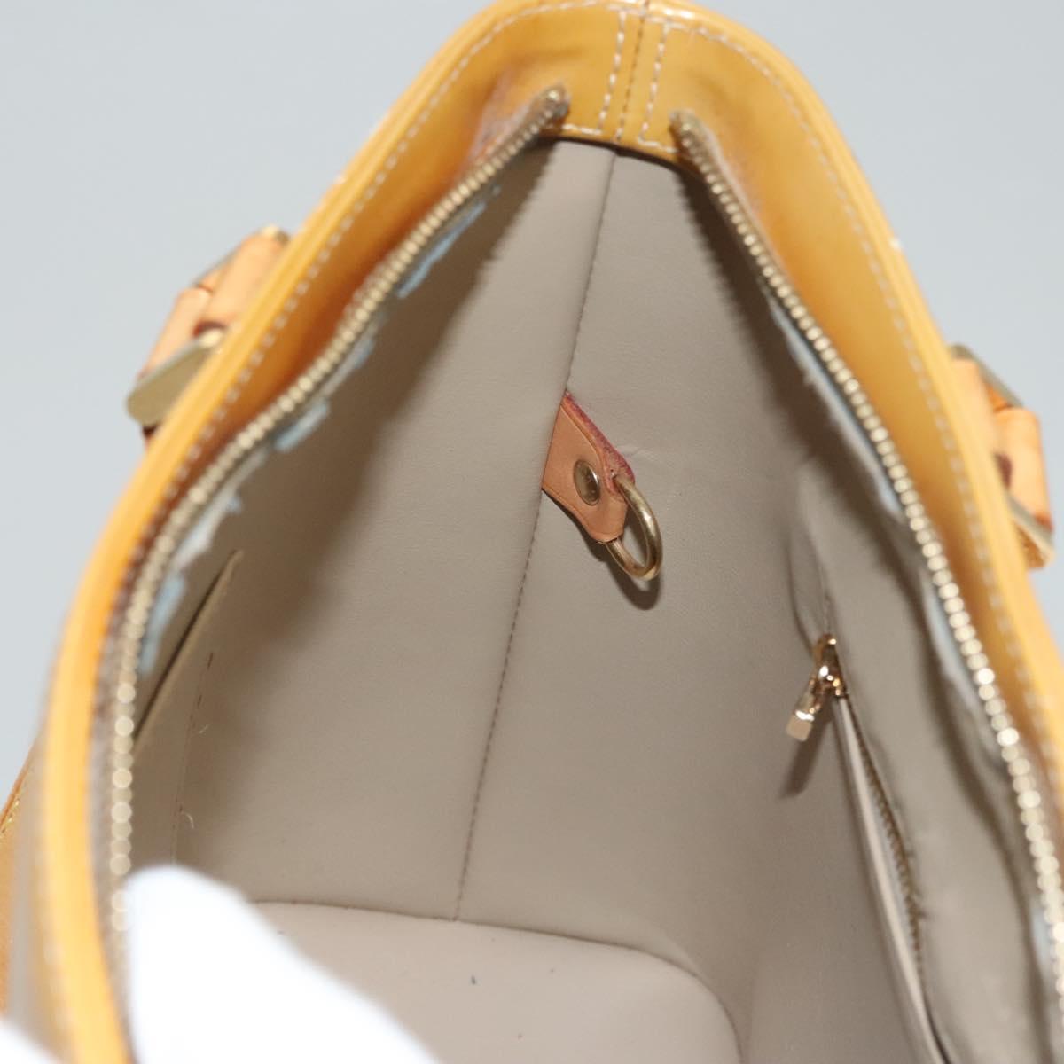 LOUIS VUITTON Monogram Vernis Houston Hand Bag Beige M91004 LV Auth 118288