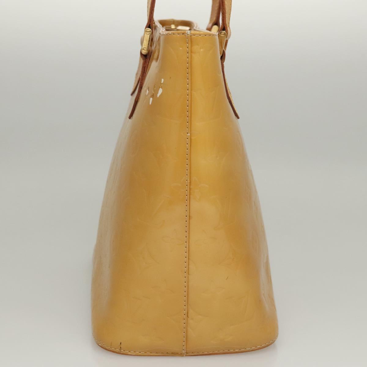 LOUIS VUITTON Monogram Vernis Houston Hand Bag Beige M91004 LV Auth 118288