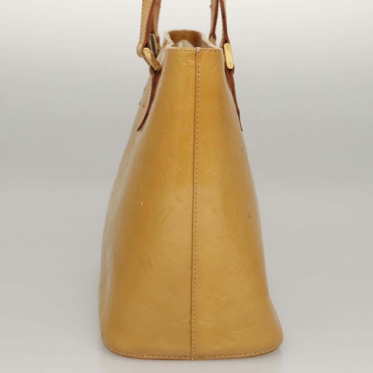 LOUIS VUITTON Monogram Vernis Houston Hand Bag Beige M91004 LV Auth 118288