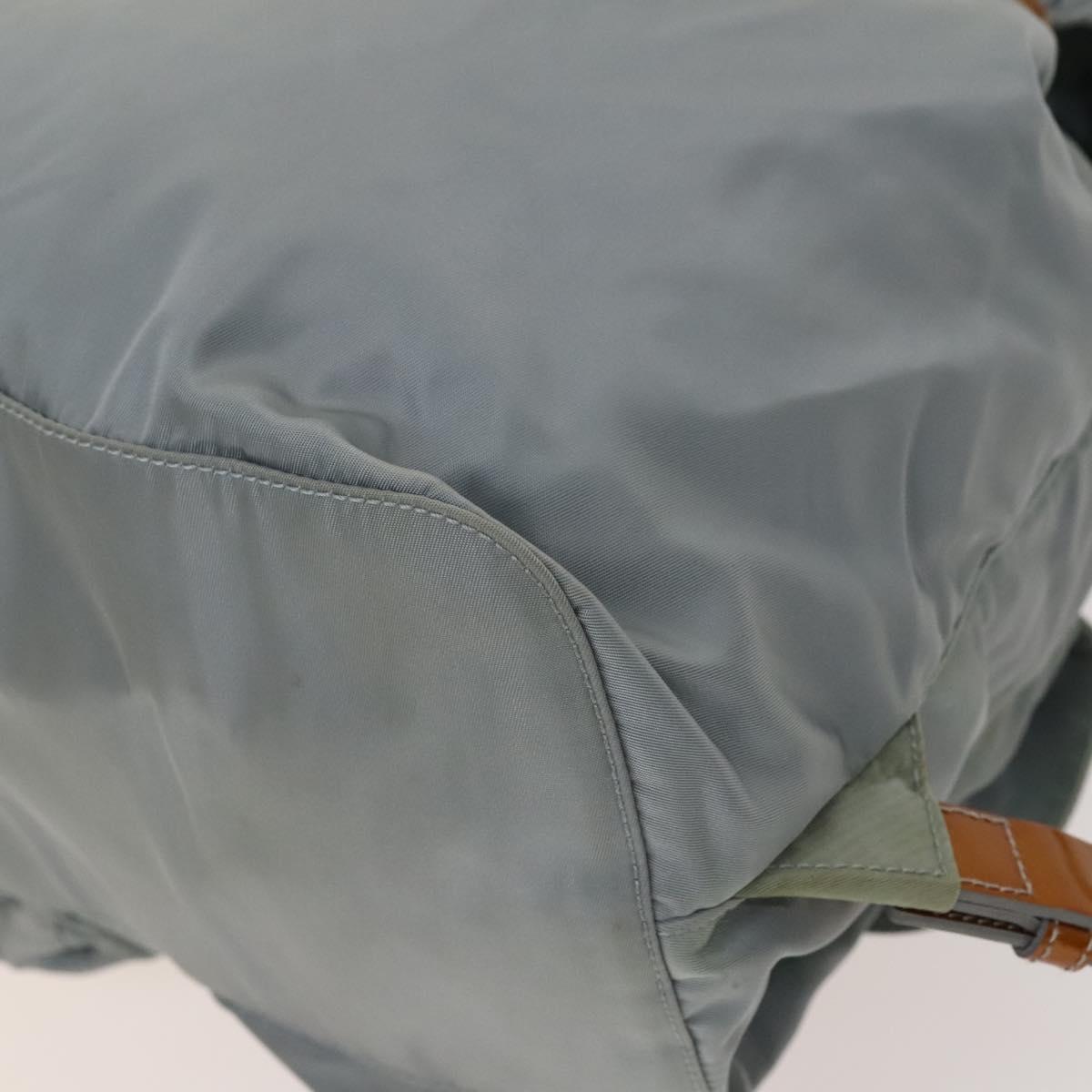 PRADA Backpack Nylon Light Blue Silver Auth 118295