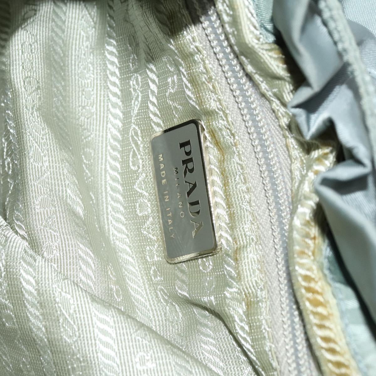 PRADA Backpack Nylon Light Blue Silver Auth 118295