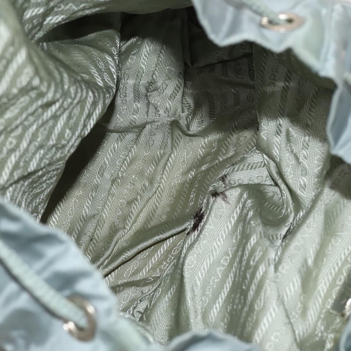 PRADA Backpack Nylon Light Blue Silver Auth 118295