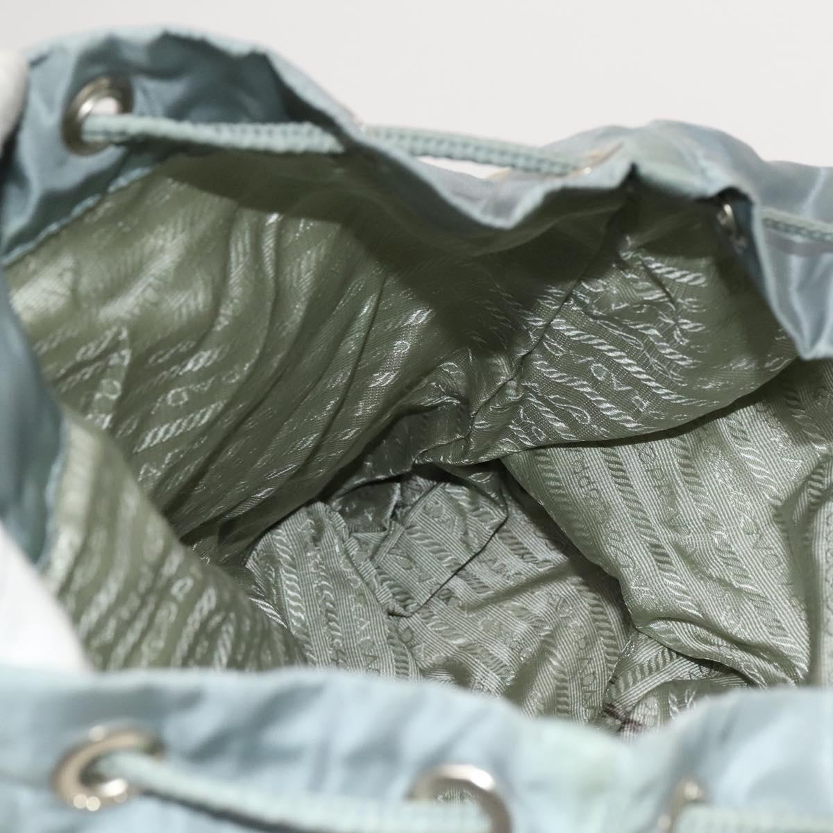 PRADA Backpack Nylon Light Blue Silver Auth 118295