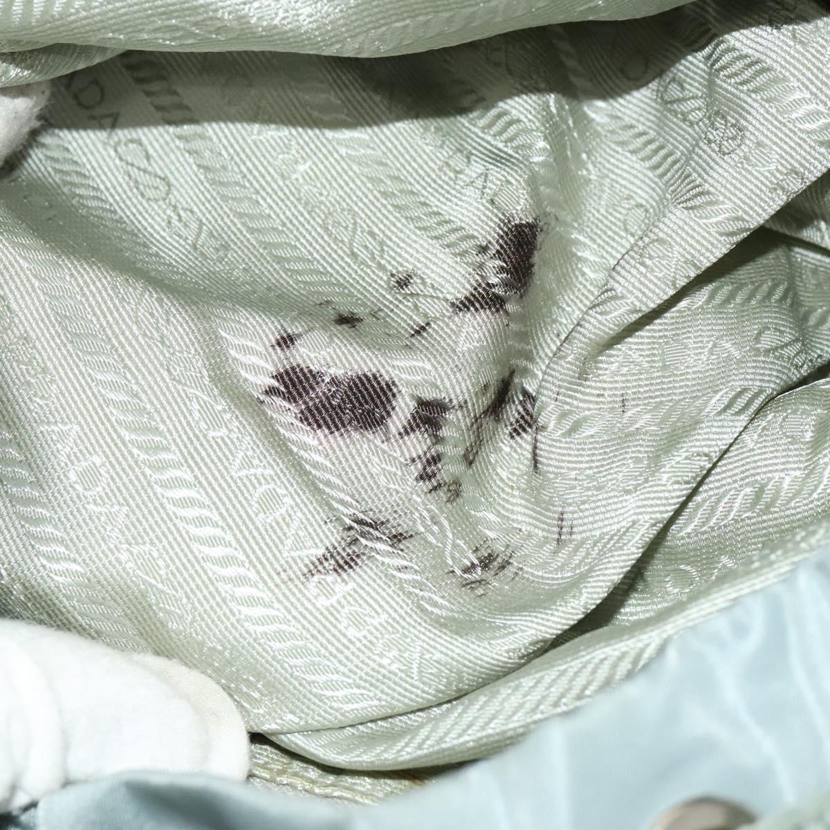 PRADA Backpack Nylon Light Blue Silver Auth 118295