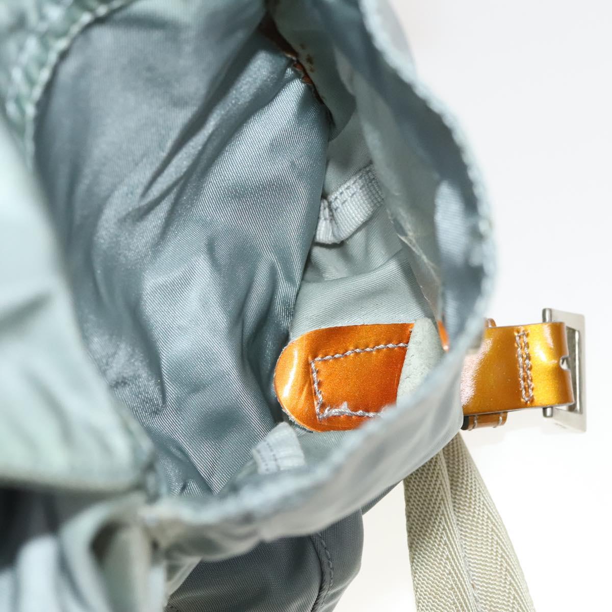 PRADA Backpack Nylon Light Blue Silver Auth 118295