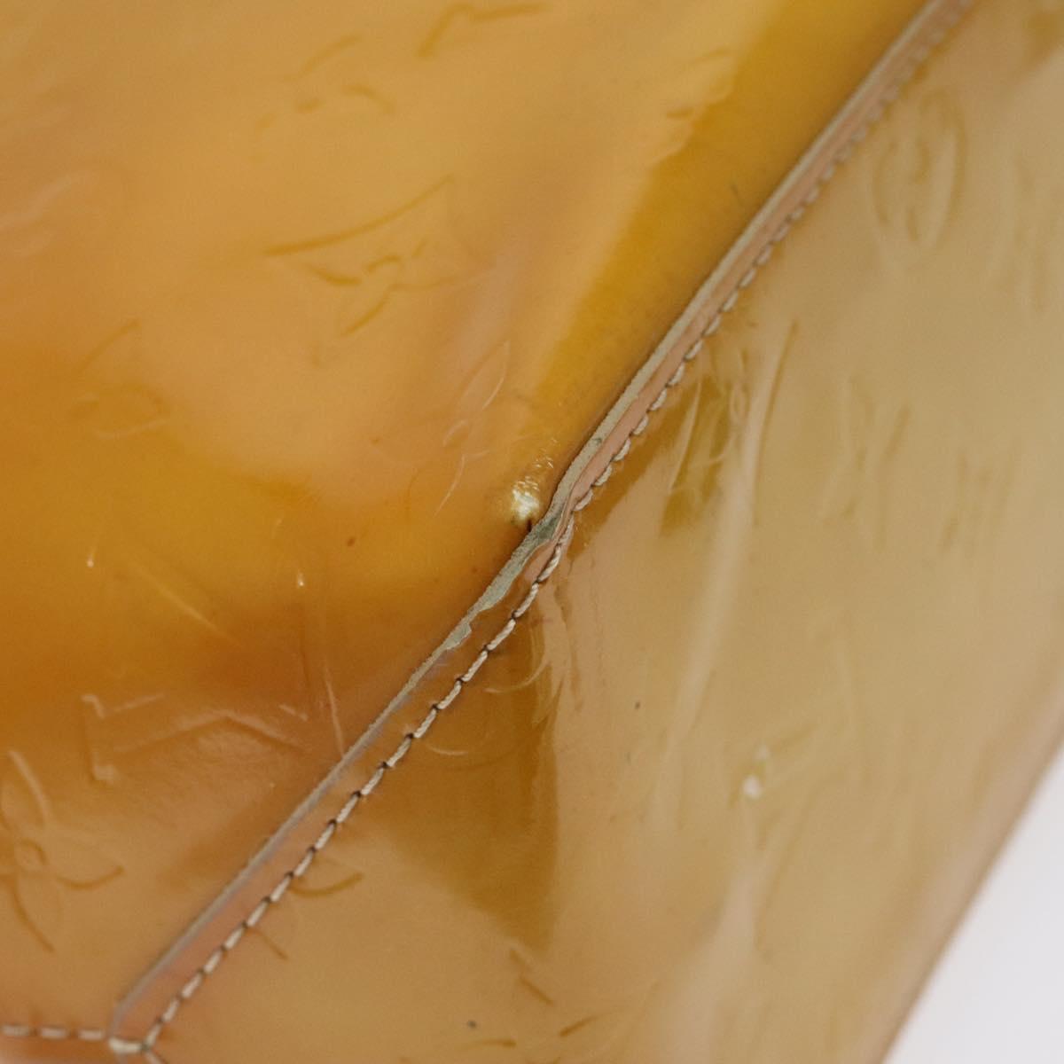 LOUIS VUITTON Monogram Vernis Reade PM Hand Bag Beige M91334 LV Auth 118318