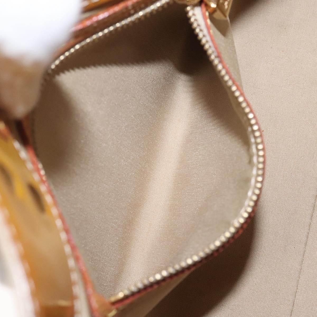 LOUIS VUITTON Monogram Vernis Reade PM Hand Bag Beige M91334 LV Auth 118318