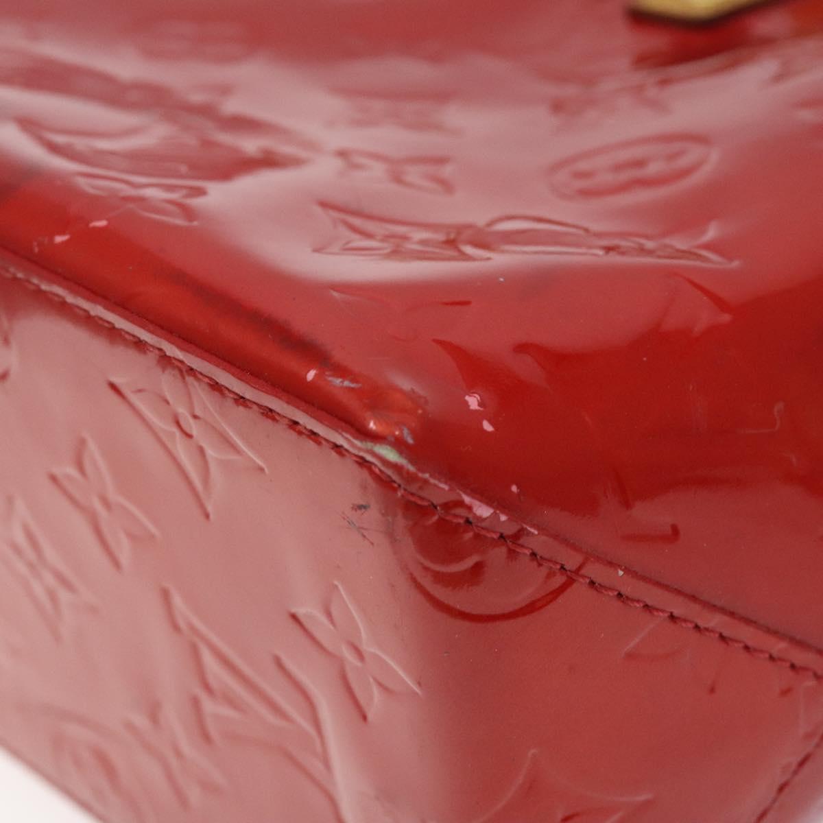 LOUIS VUITTON Monogram Vernis Reade PM Hand Bag Red Rouge M91088 LV Auth 118324