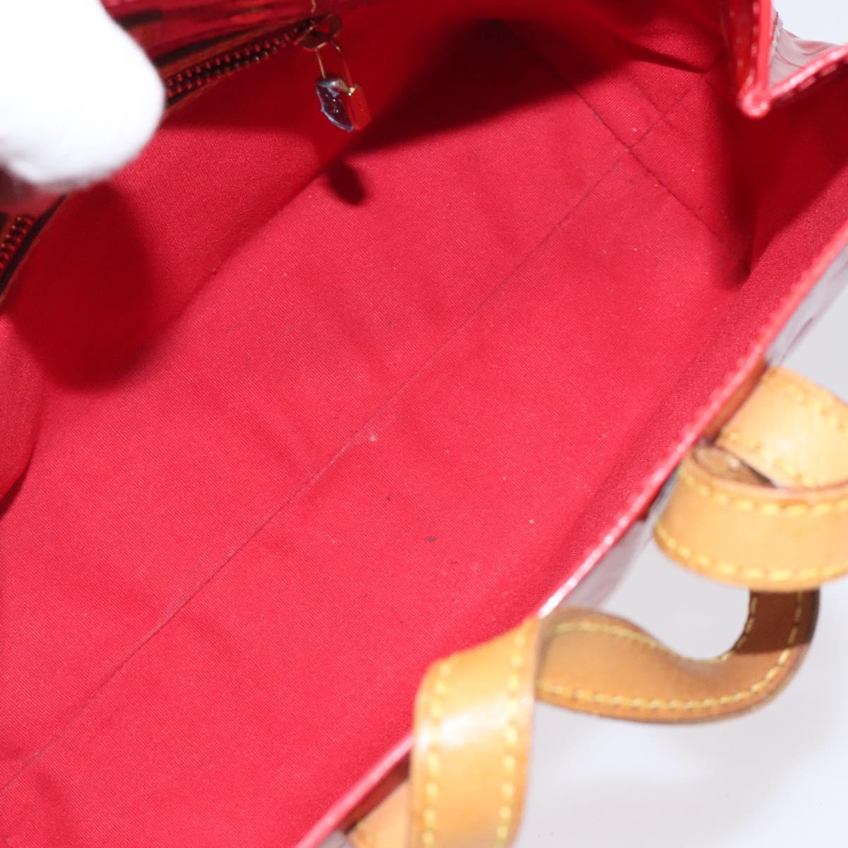 LOUIS VUITTON Monogram Vernis Reade PM Hand Bag Red Rouge M91088 LV Auth 118324