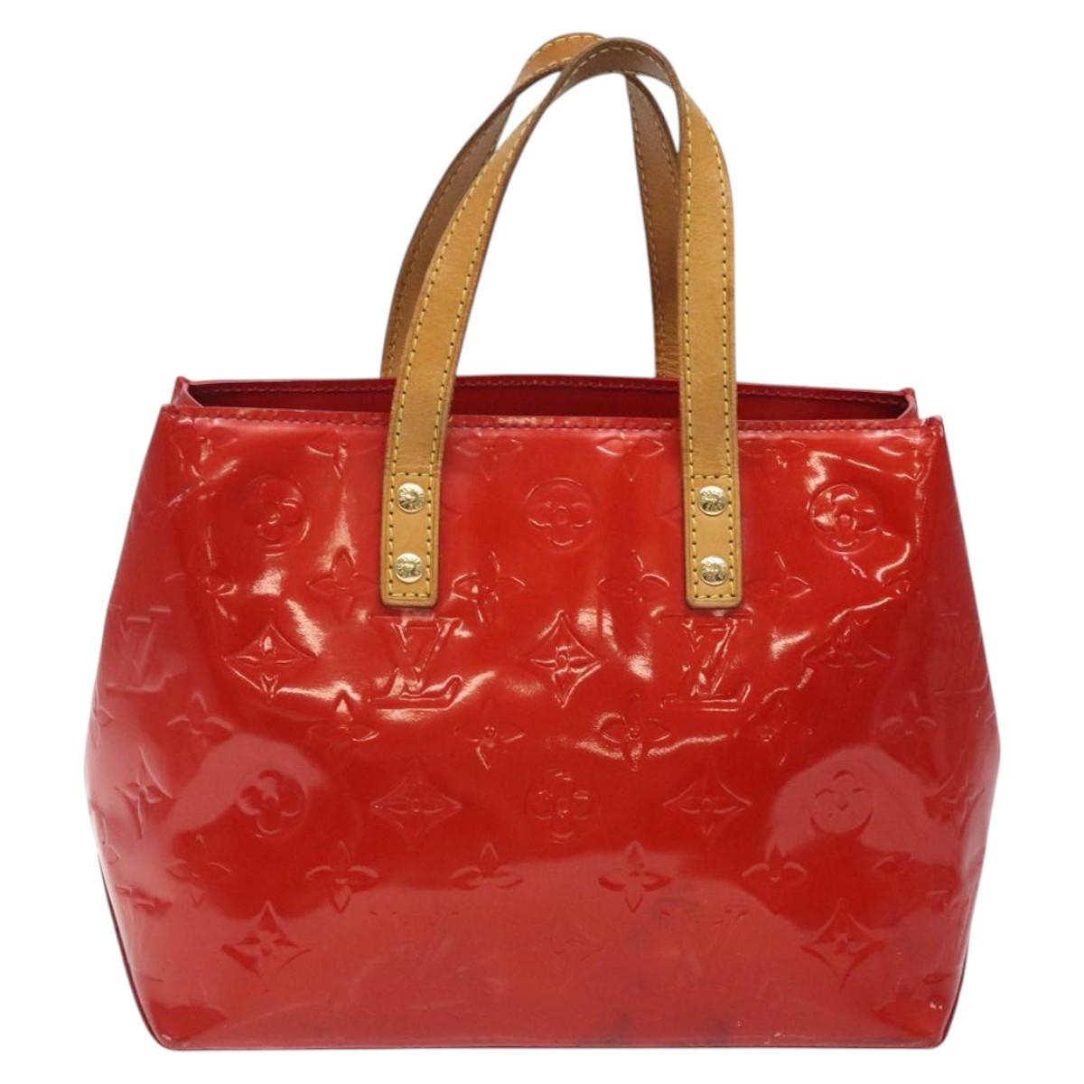 LOUIS VUITTON Monogram Vernis Reade PM Hand Bag Red Rouge M91088 LV Auth 118324