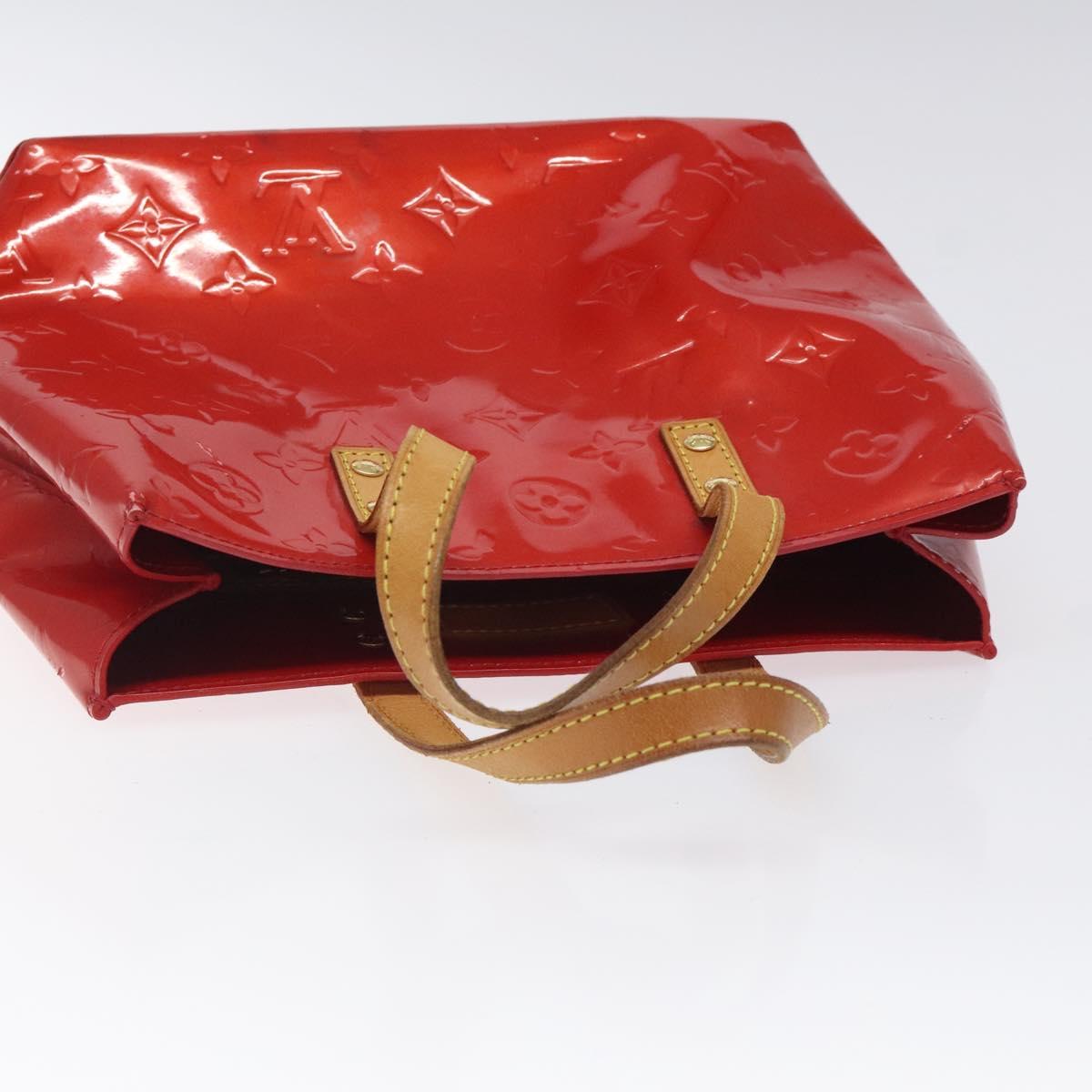 LOUIS VUITTON Monogram Vernis Reade PM Hand Bag Red Rouge M91088 LV Auth 118324