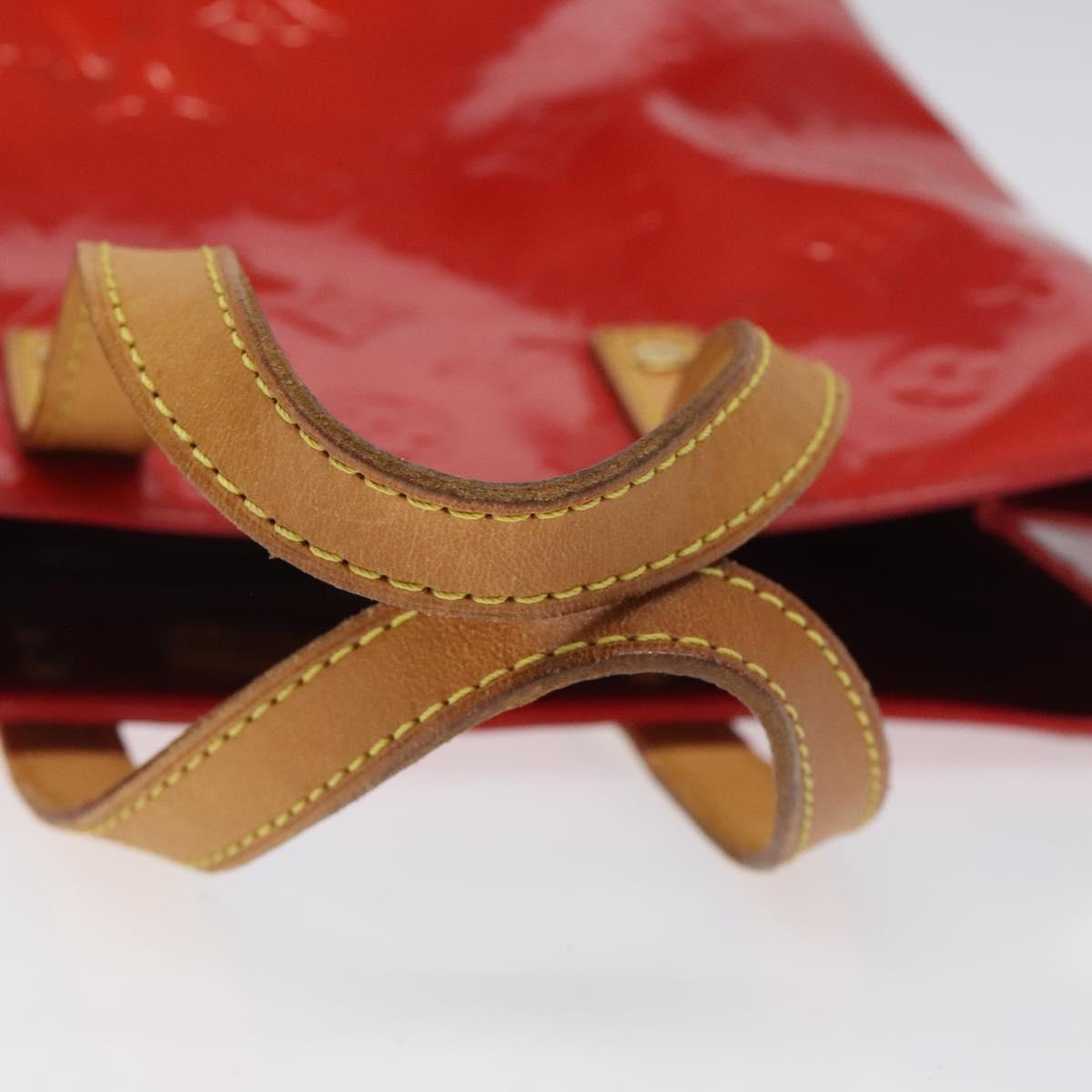 LOUIS VUITTON Monogram Vernis Reade PM Hand Bag Red Rouge M91088 LV Auth 118324