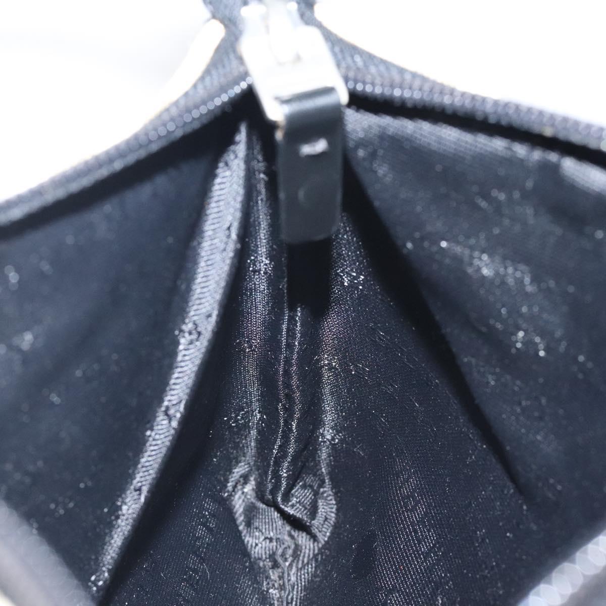 BURBERRY Nova Check Accessory Pouch PVC Beige Silver Auth 118331