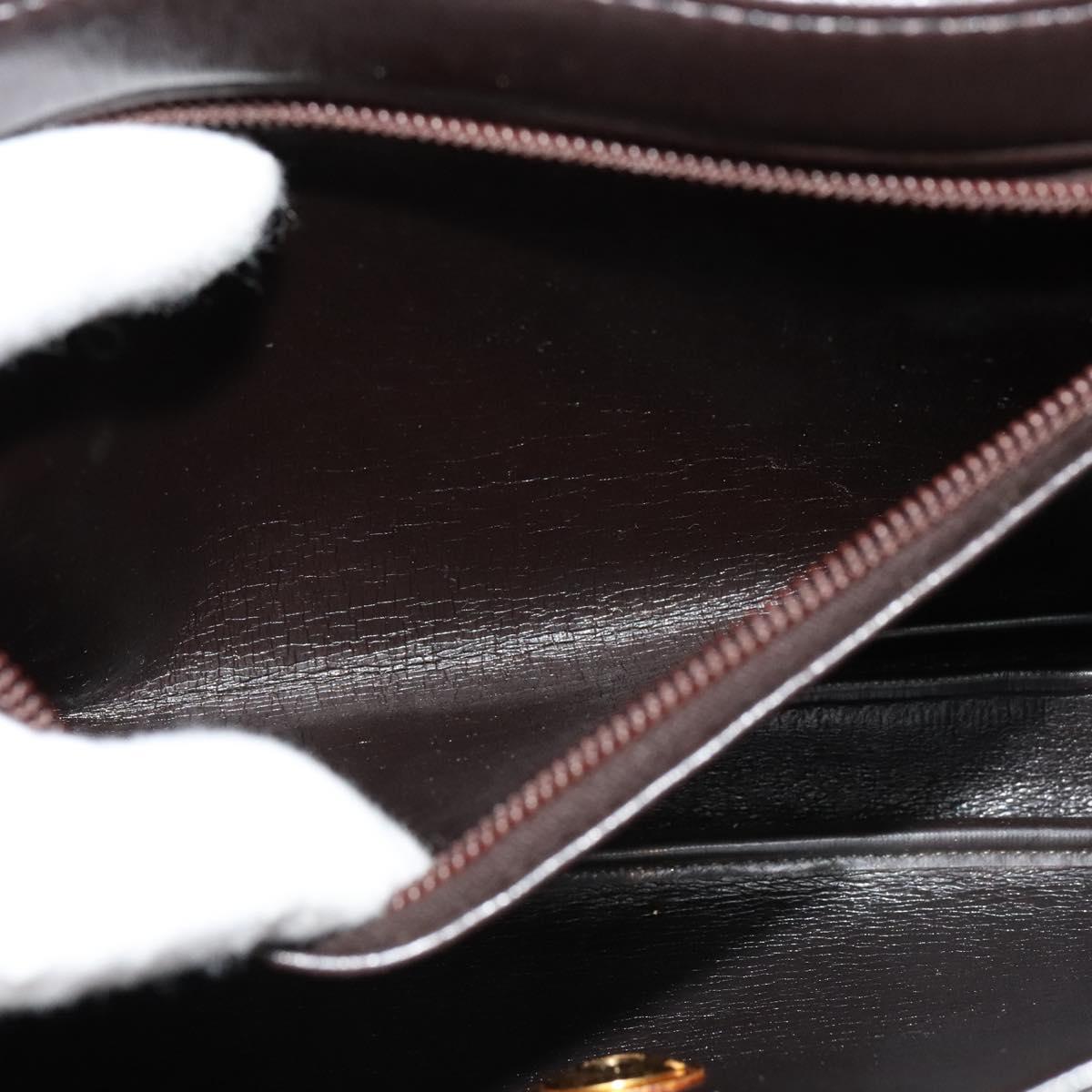 Christian Dior Trotter Canvas Shoulder Bag Brown Gold Auth 118343