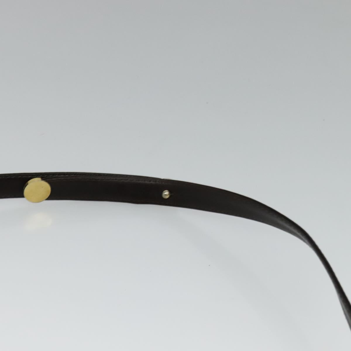 Christian Dior Trotter Canvas Shoulder Bag Brown Gold Auth 118343