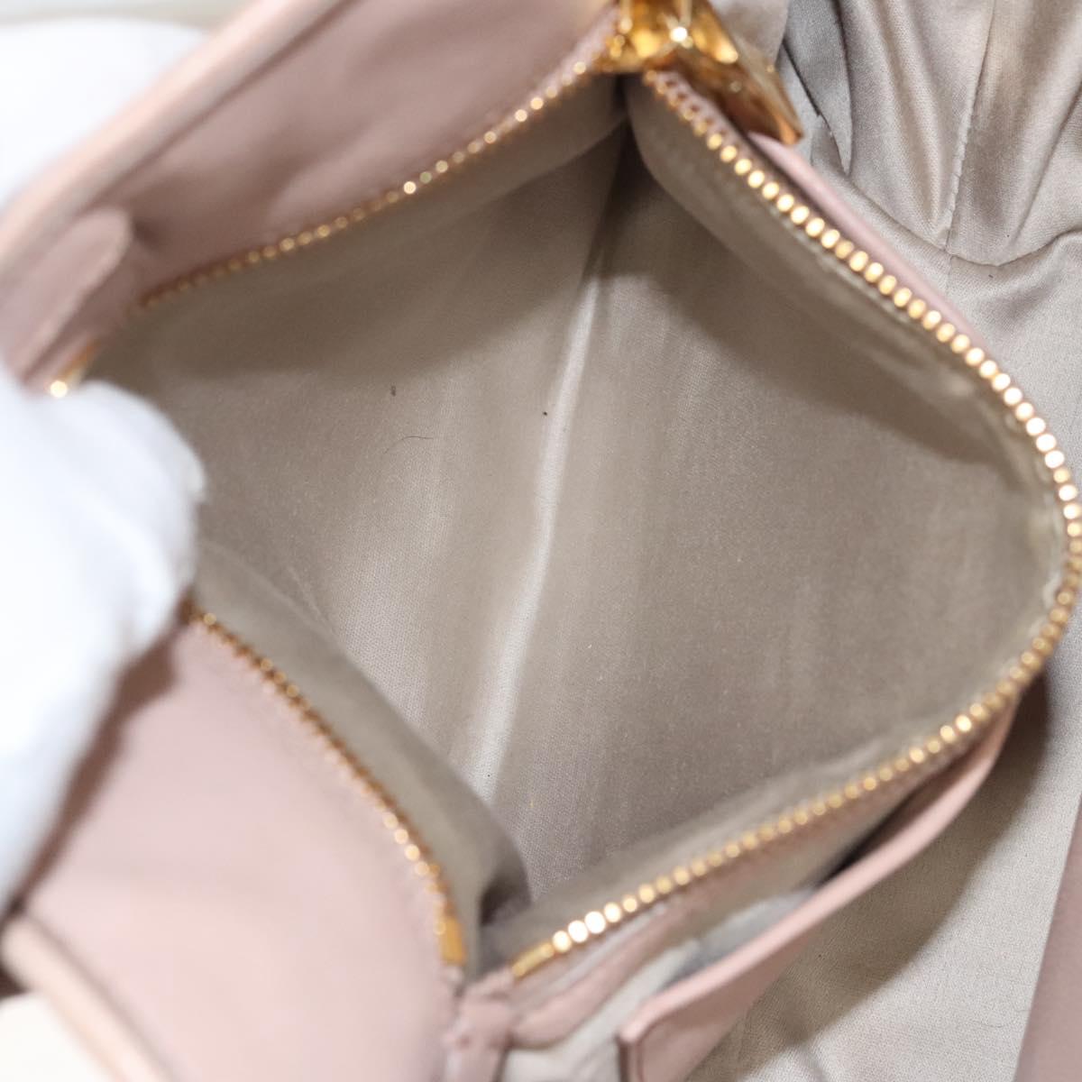 Miu Miu Matelasse Hand Bag Leather 2way Pink Gold Auth 118344