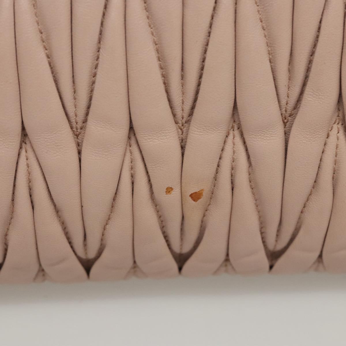 Miu Miu Matelasse Hand Bag Leather 2way Pink Gold Auth 118344