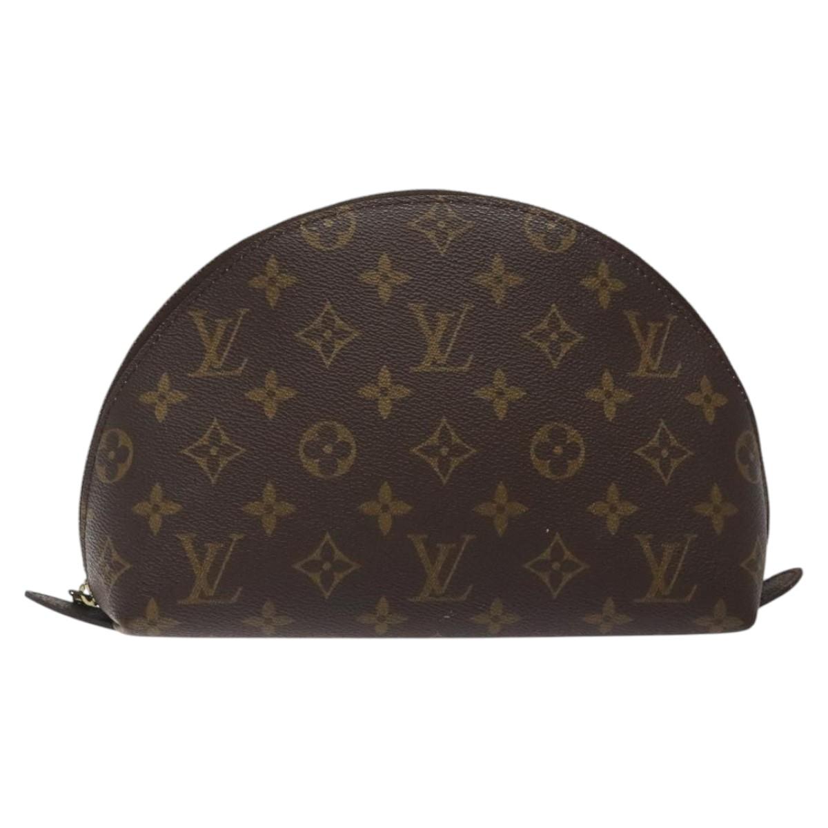 LOUIS VUITTON Monogram Trousse Demi Ronde Cosmetic Pouch M47520 LV Auth 118349