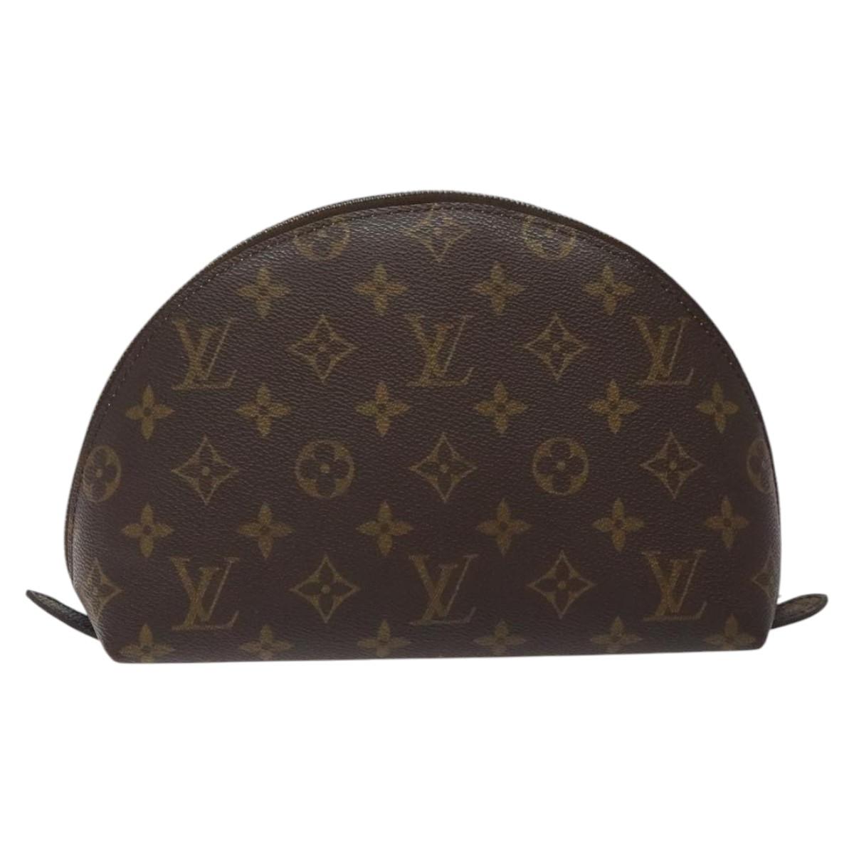 LOUIS VUITTON Monogram Trousse Demi Ronde Cosmetic Pouch M47520 LV Auth 118349