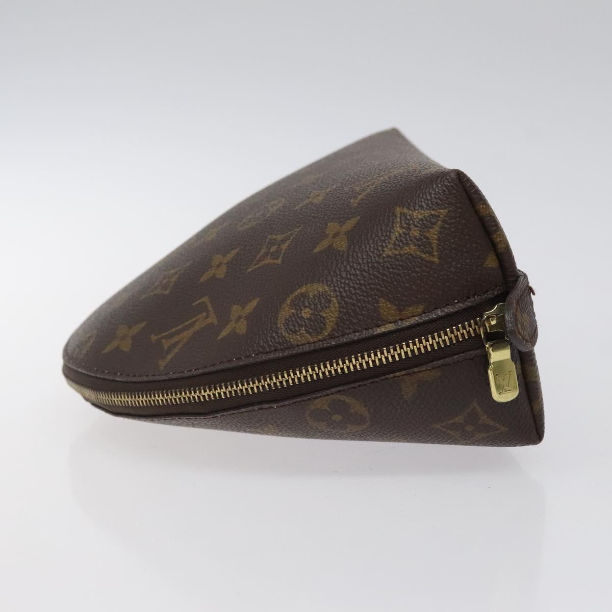 LOUIS VUITTON Monogram Trousse Demi Ronde Cosmetic Pouch M47520 LV Auth 118349