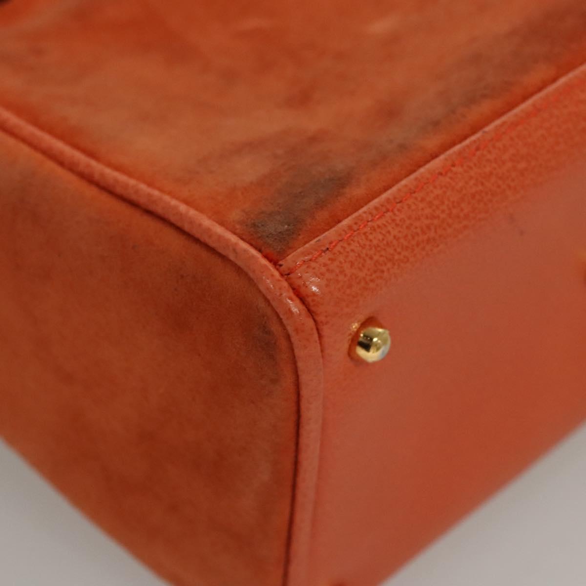 GUCCI Bamboo Hand Bag Suede 2way Orange Gold 000 123 0316 Auth 118353