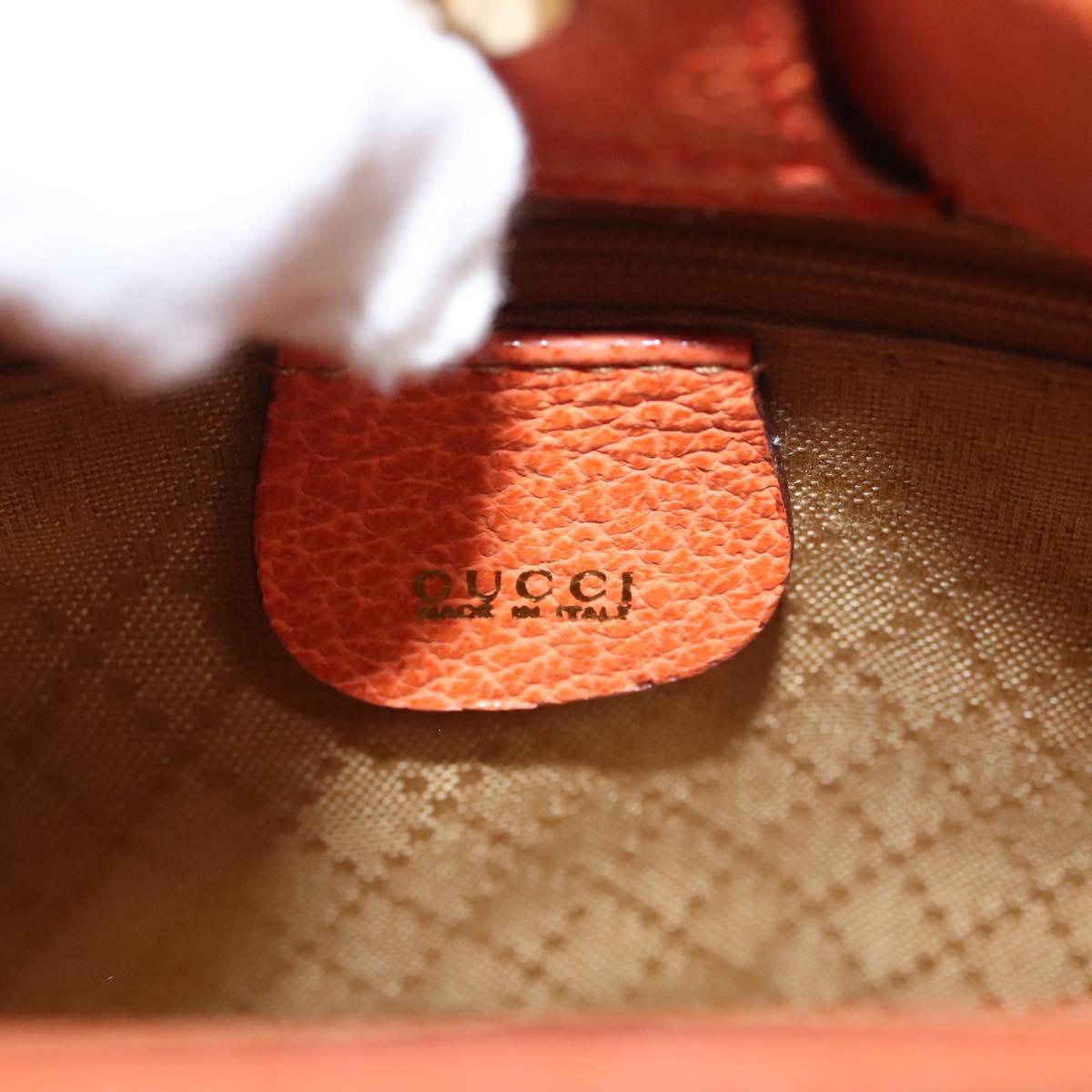 GUCCI Bamboo Hand Bag Suede 2way Orange Gold 000 123 0316 Auth 118353