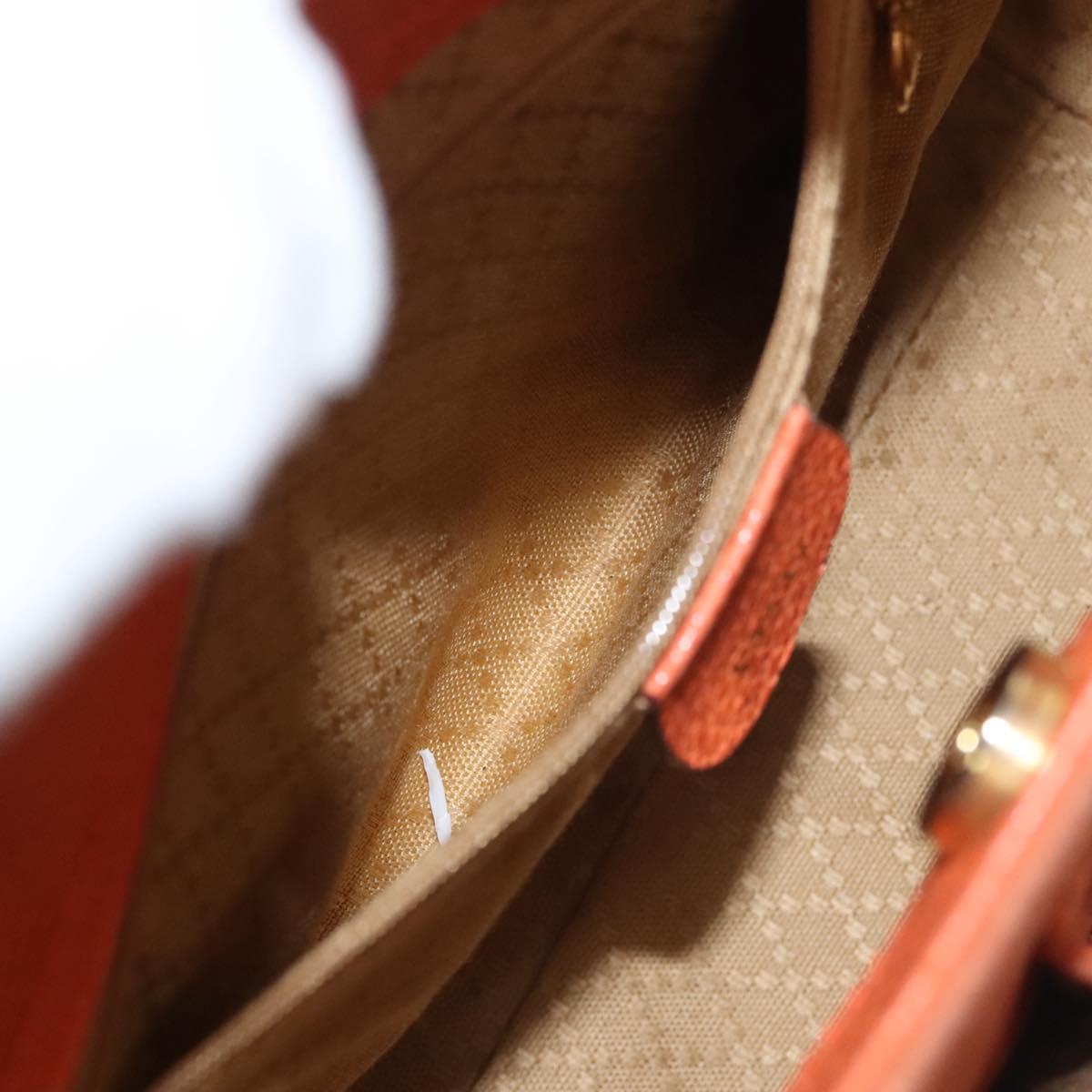 GUCCI Bamboo Hand Bag Suede 2way Orange Gold 000 123 0316 Auth 118353