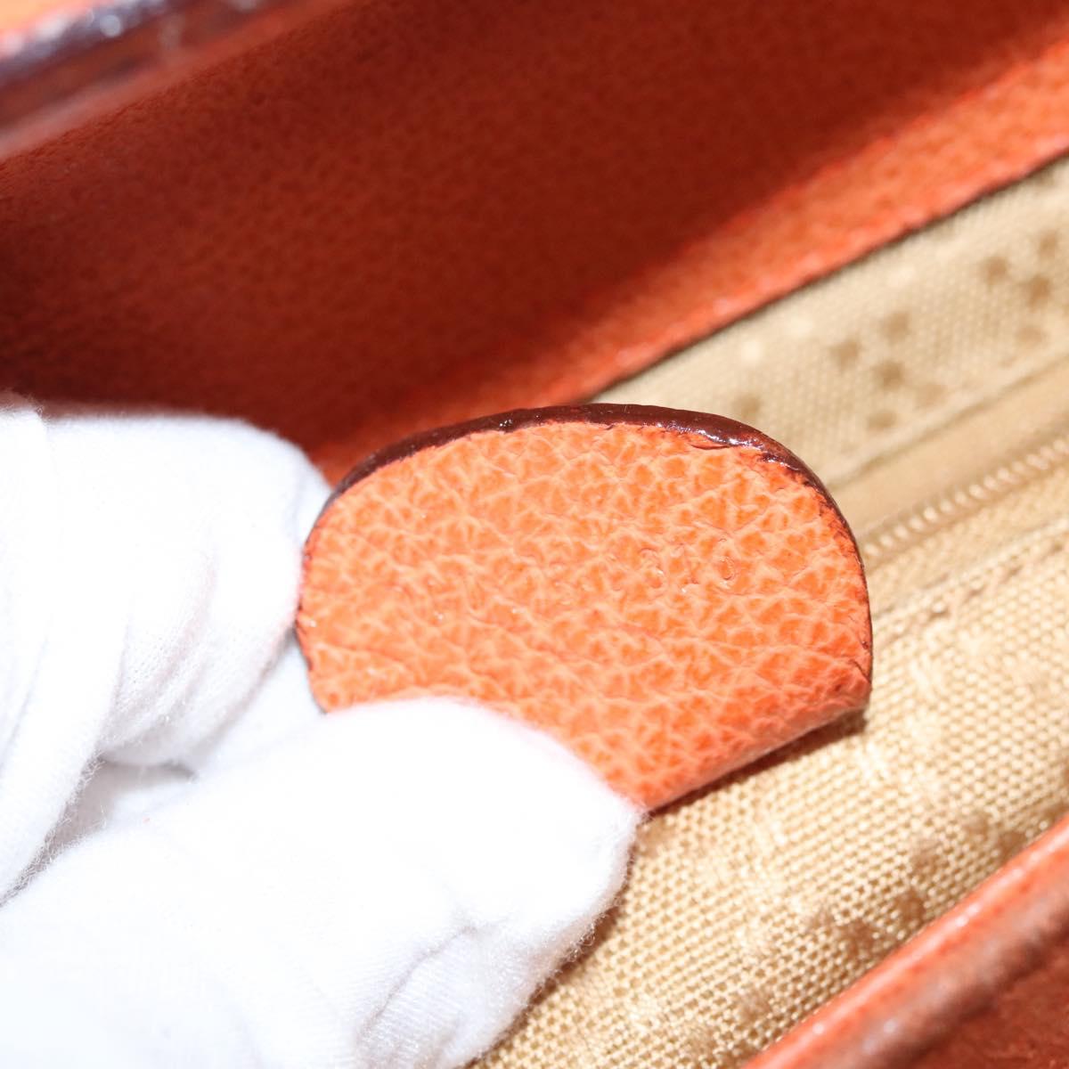 GUCCI Bamboo Hand Bag Suede 2way Orange Gold 000 123 0316 Auth 118353