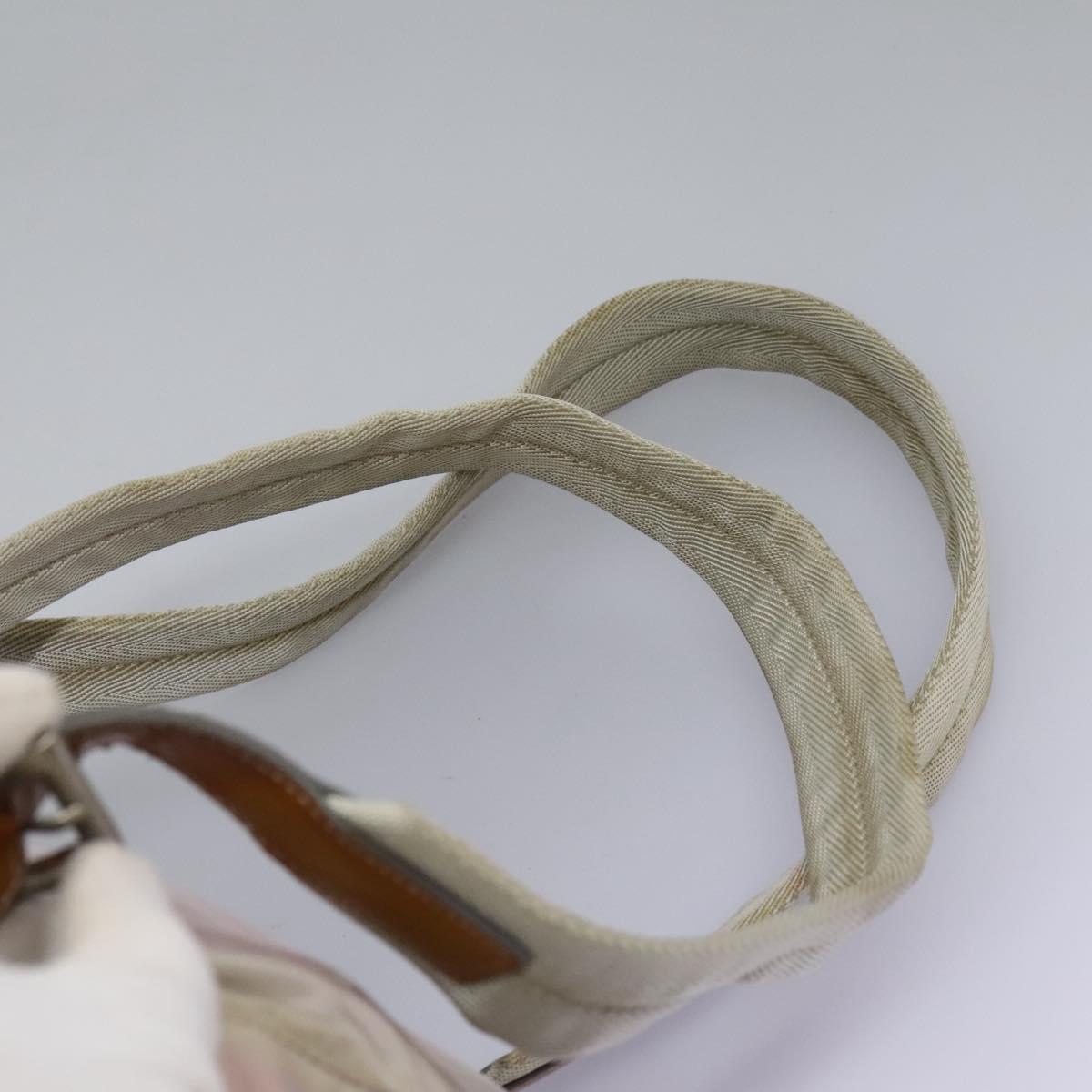 PRADA Hand Bag Nylon Pink Silver Auth 118365