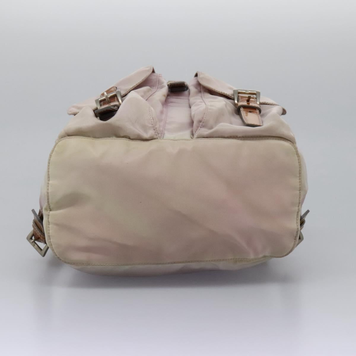 PRADA Hand Bag Nylon Pink Silver Auth 118365