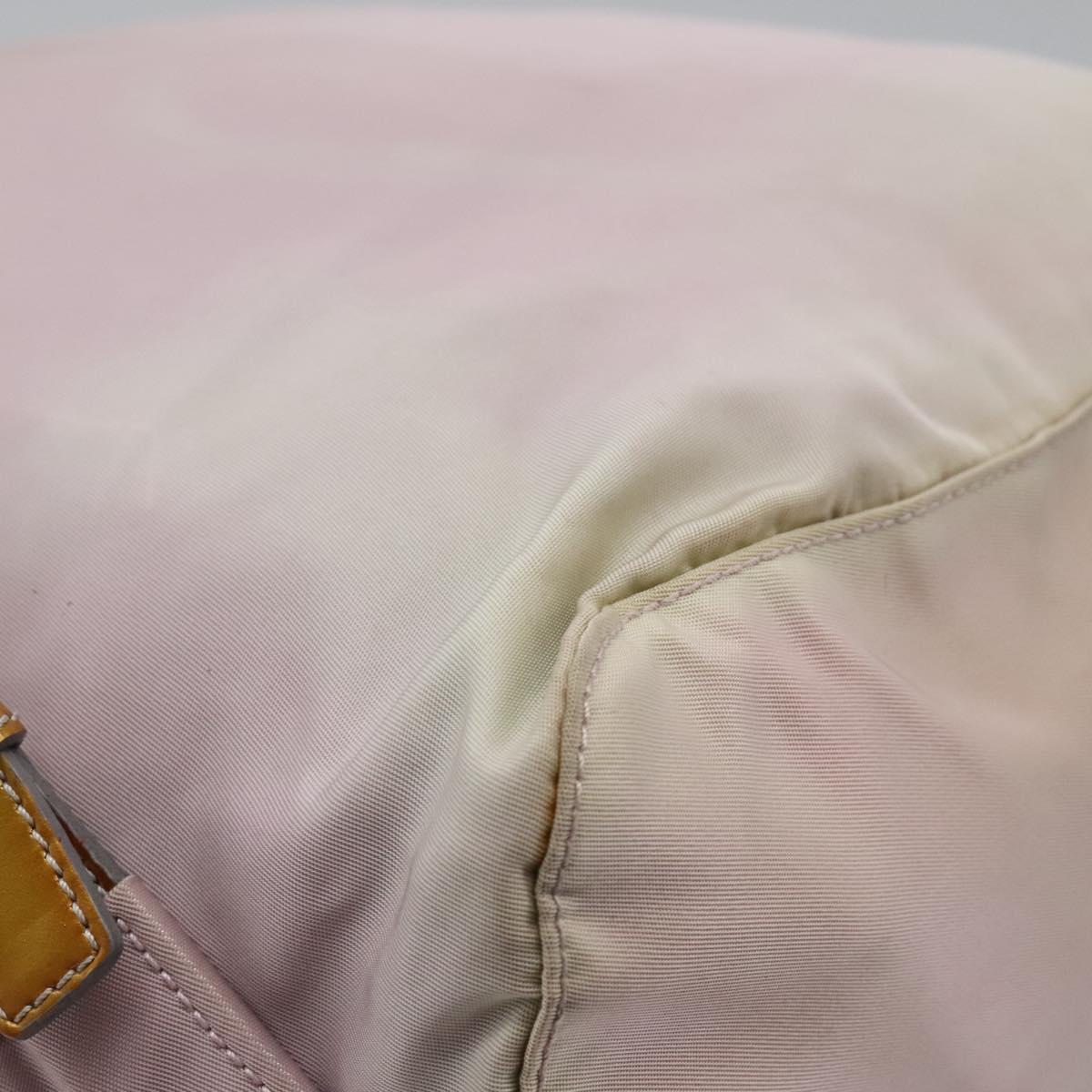 PRADA Hand Bag Nylon Pink Silver Auth 118365