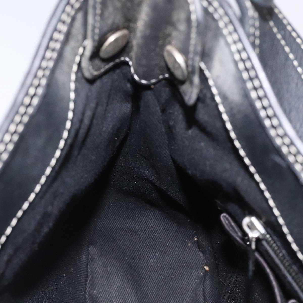 CELINE Macadam Canvas Shoulder Bag Gray Silver Auth 118368