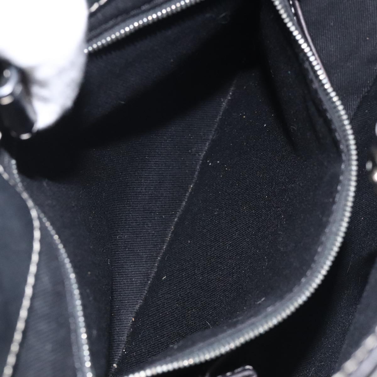 CELINE Macadam Canvas Shoulder Bag Gray Silver Auth 118368