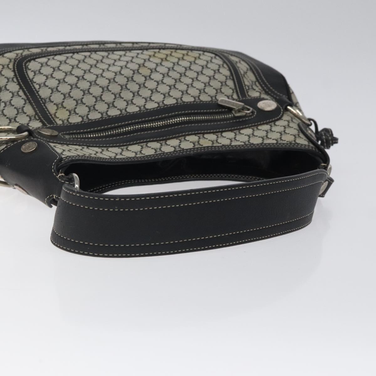 CELINE Macadam Canvas Shoulder Bag Gray Silver Auth 118368