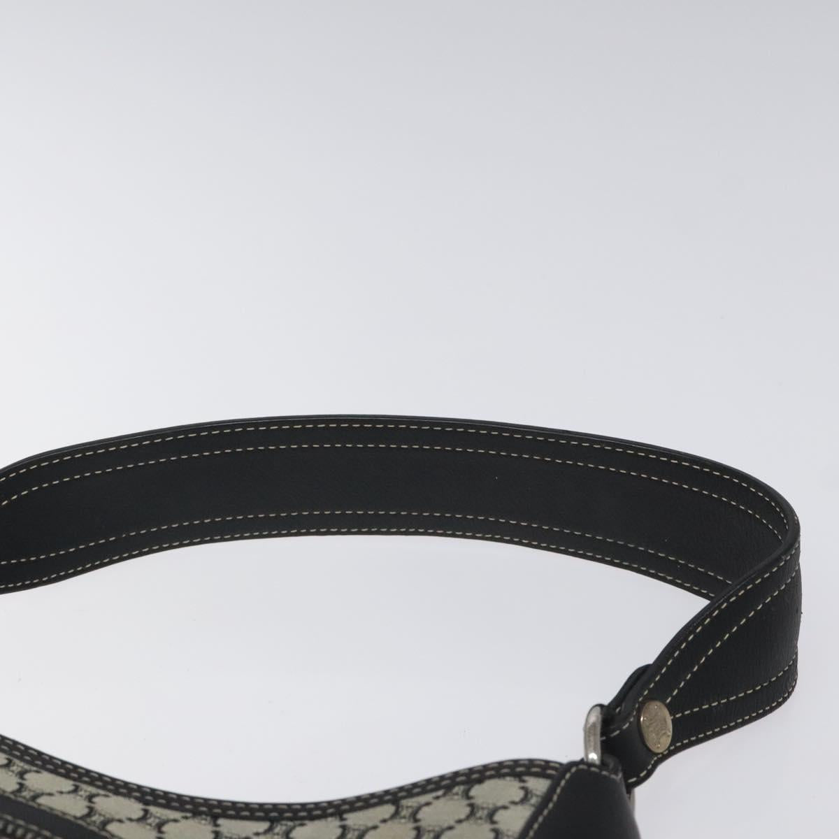 CELINE Macadam Canvas Shoulder Bag Gray Silver Auth 118368