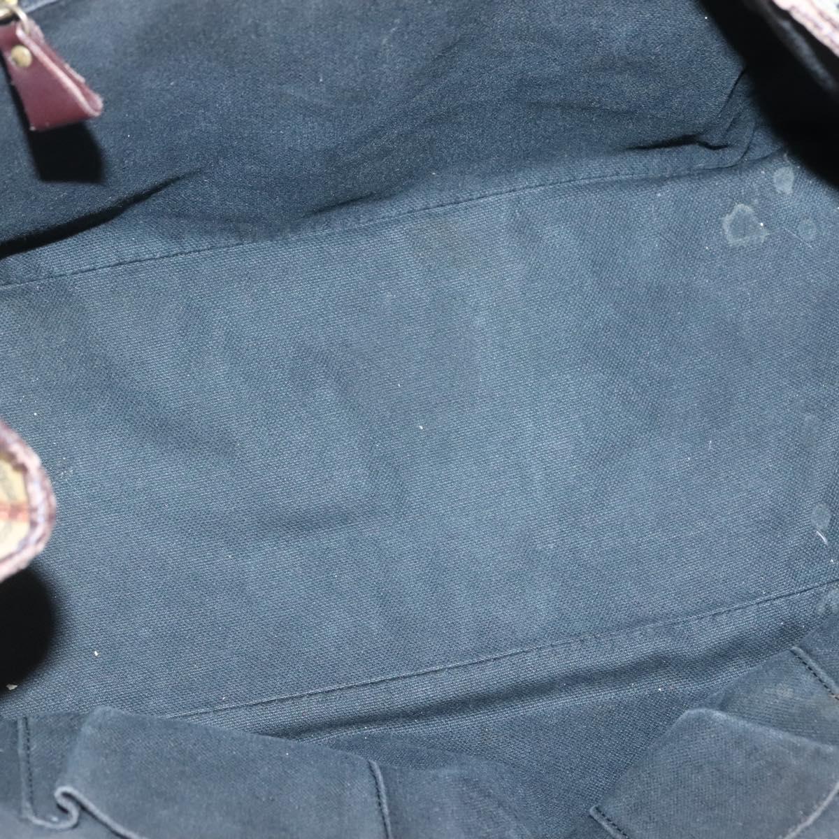 BURBERRY Nova Check Shoulder Bag PVC Beige Gold Auth 118369