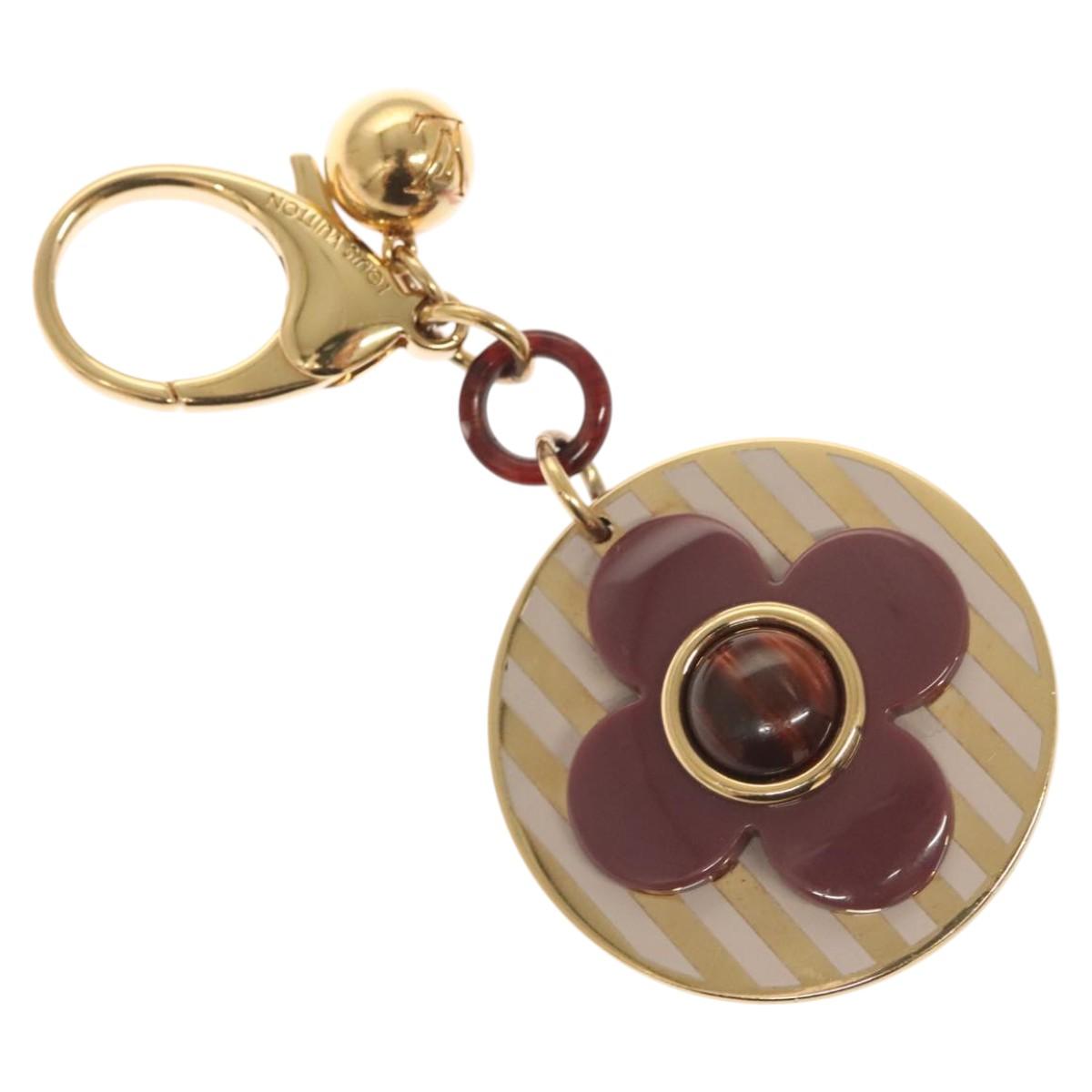 LOUIS VUITTON Monogram Rayure Bijoux Sac Key Holder Gold M66464 LV Auth 118380