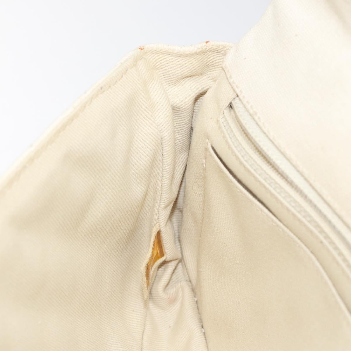 CHANEL Cruise Line Matelasse Clutch Bag Cream Silver CC Auth 118381