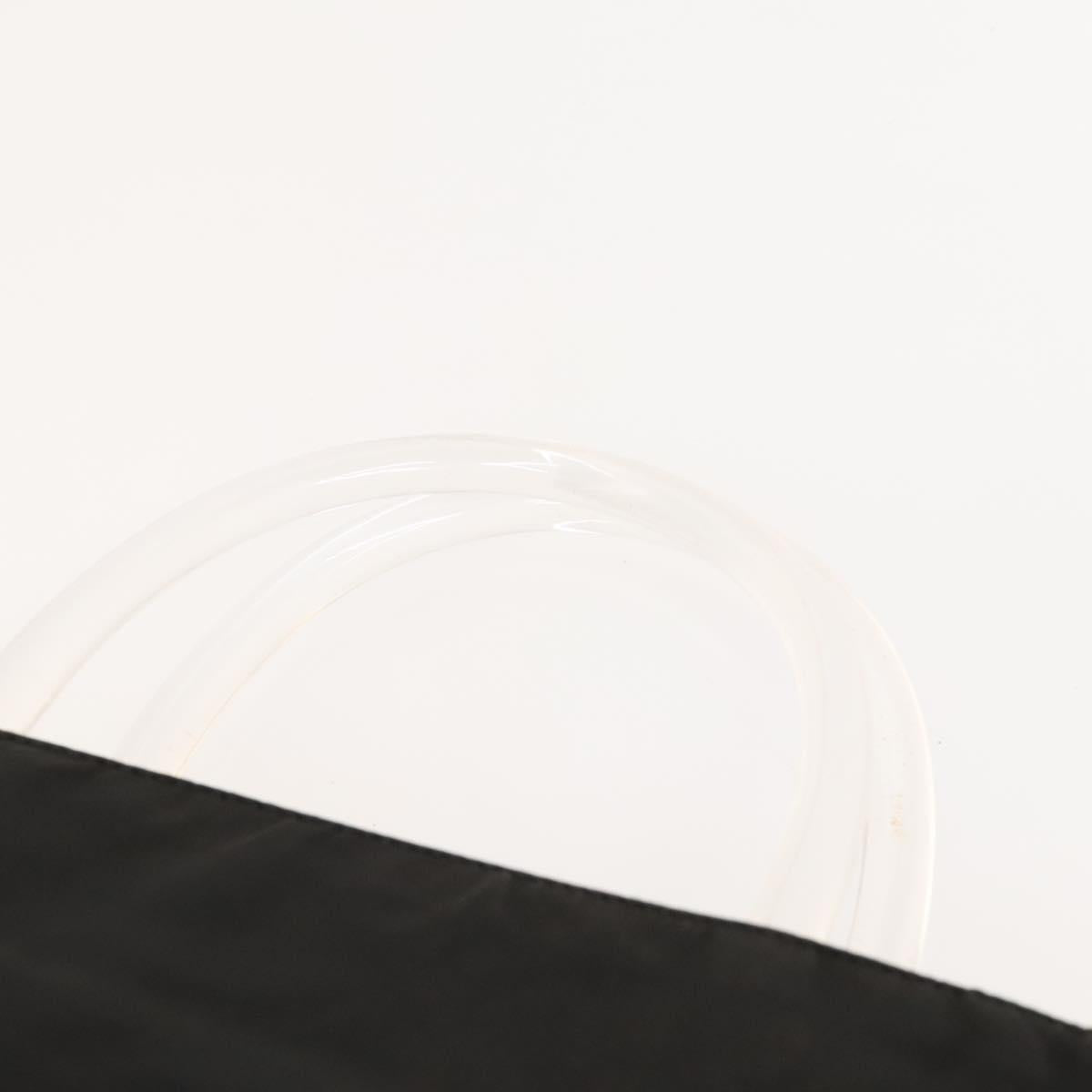 PRADA Hand Bag Nylon Black Silver Auth 118383