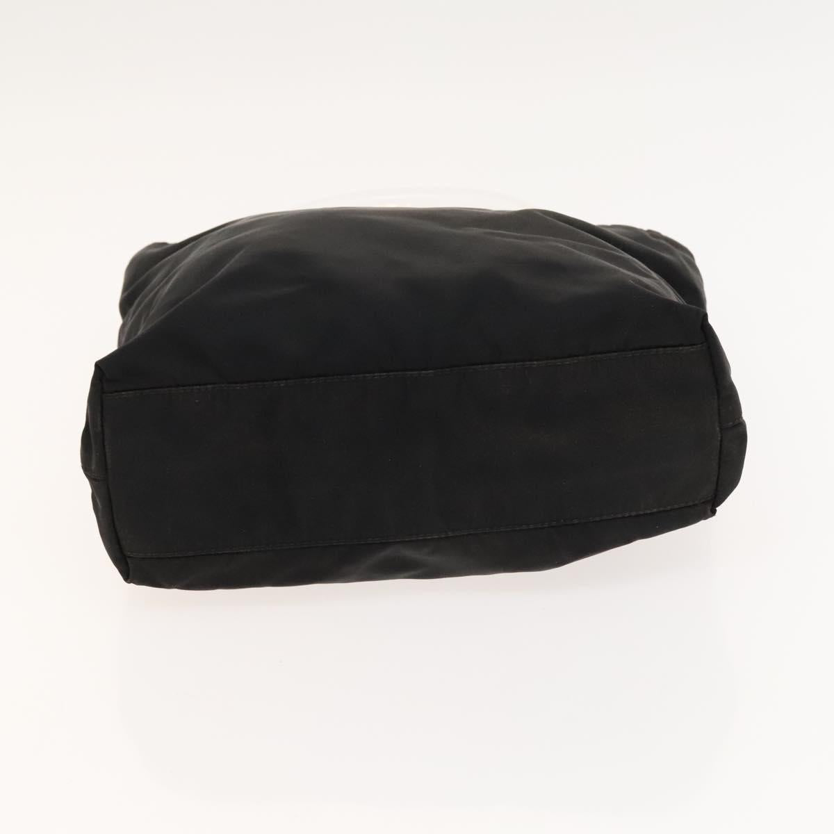 PRADA Hand Bag Nylon Black Silver Auth 118383