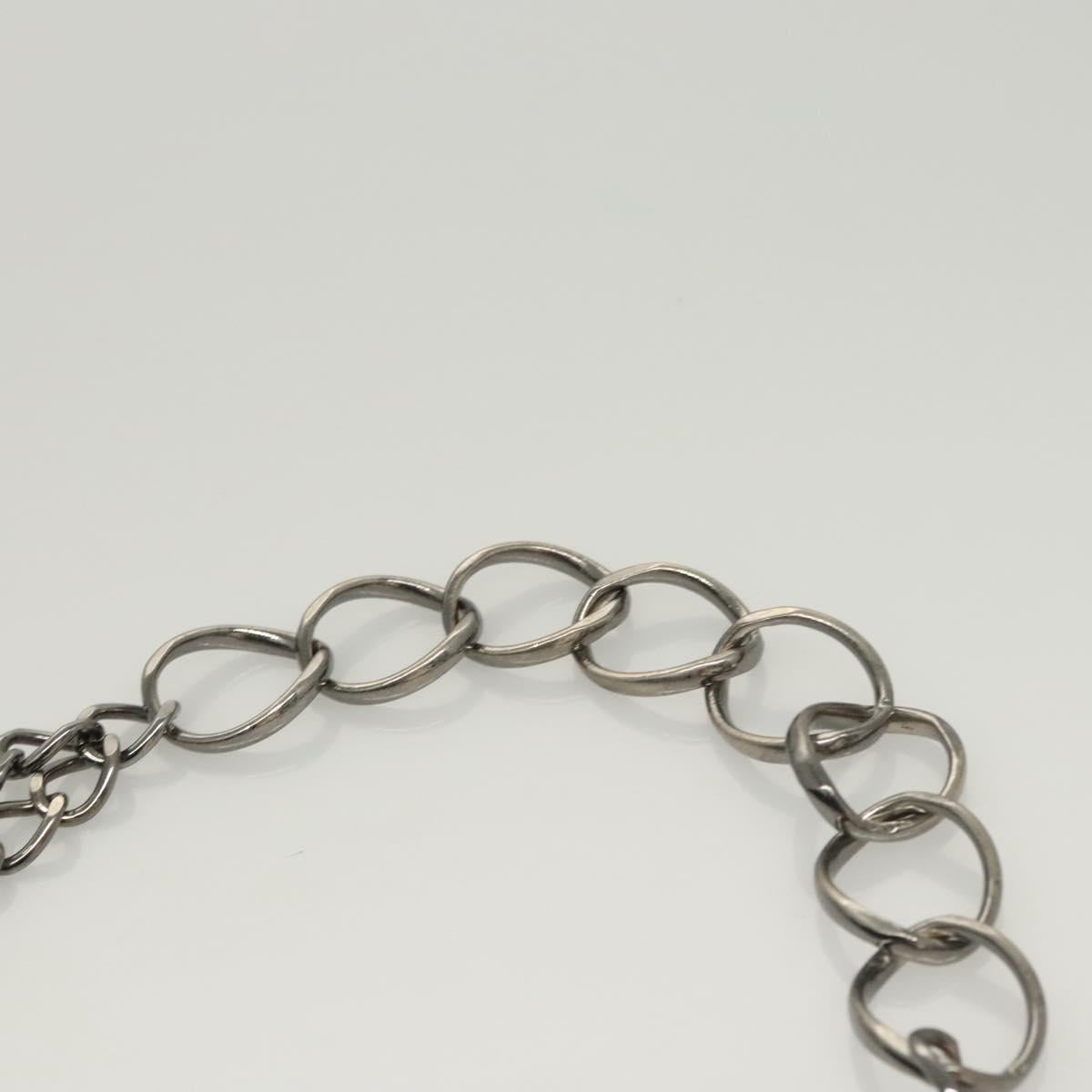 CHANEL Choco Bar Chain Shoulder Bag Nylon Black Silver CC Auth 118385