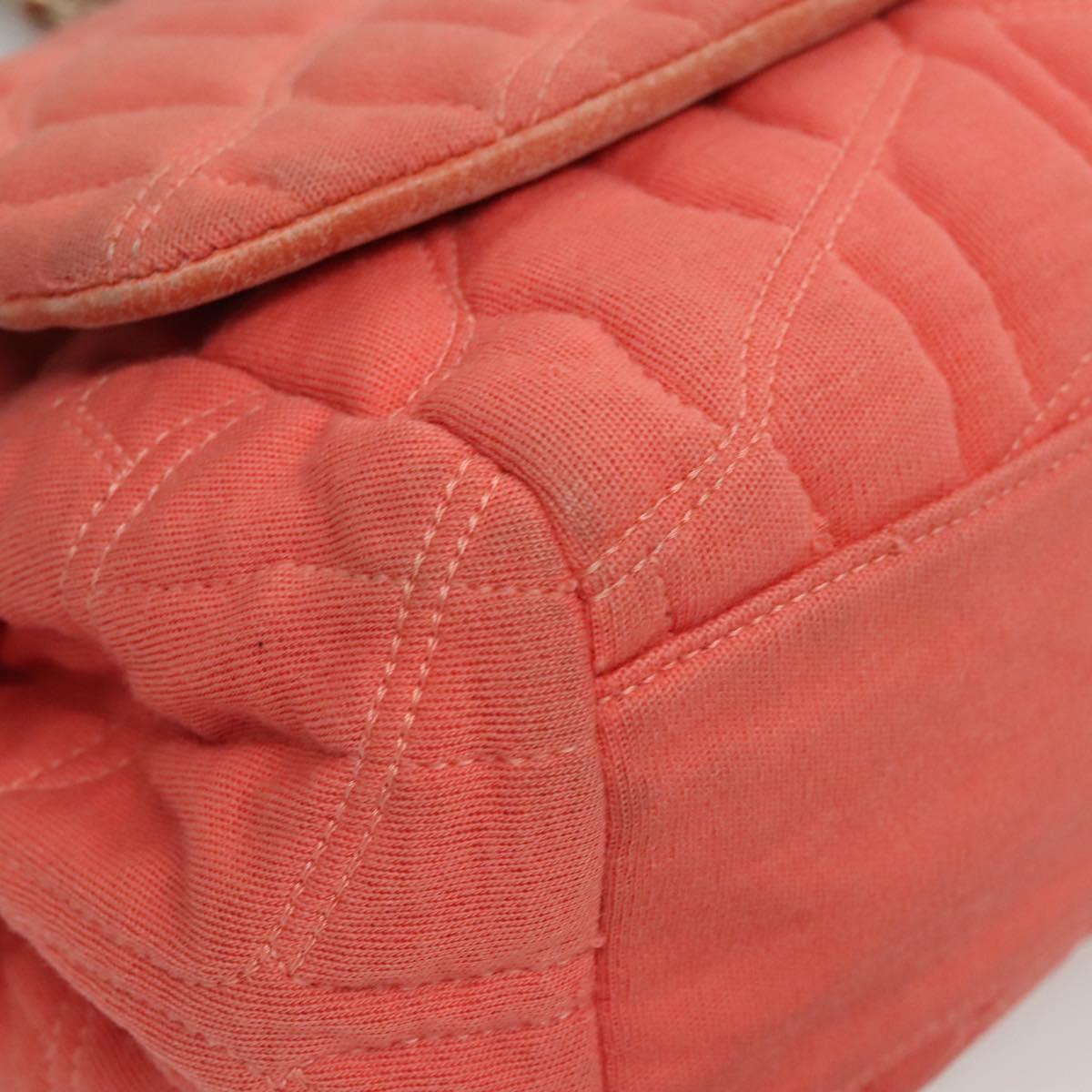CHANEL Chain Shoulder Bag Cotton Pink Gold CC Auth 118390