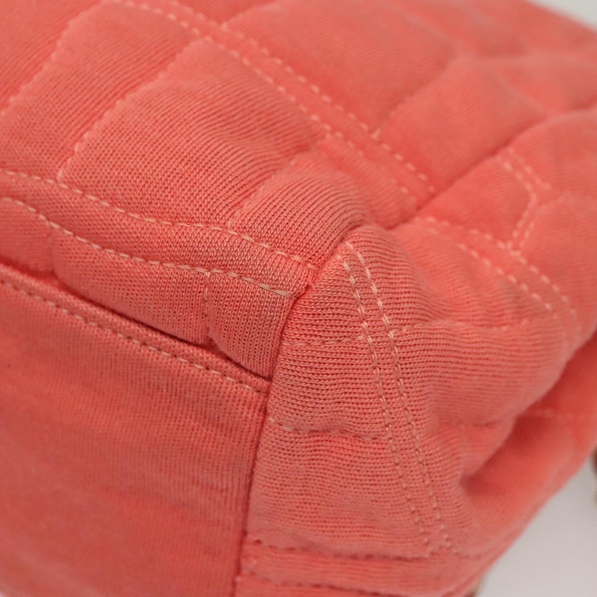 CHANEL Chain Shoulder Bag Cotton Pink Gold CC Auth 118390