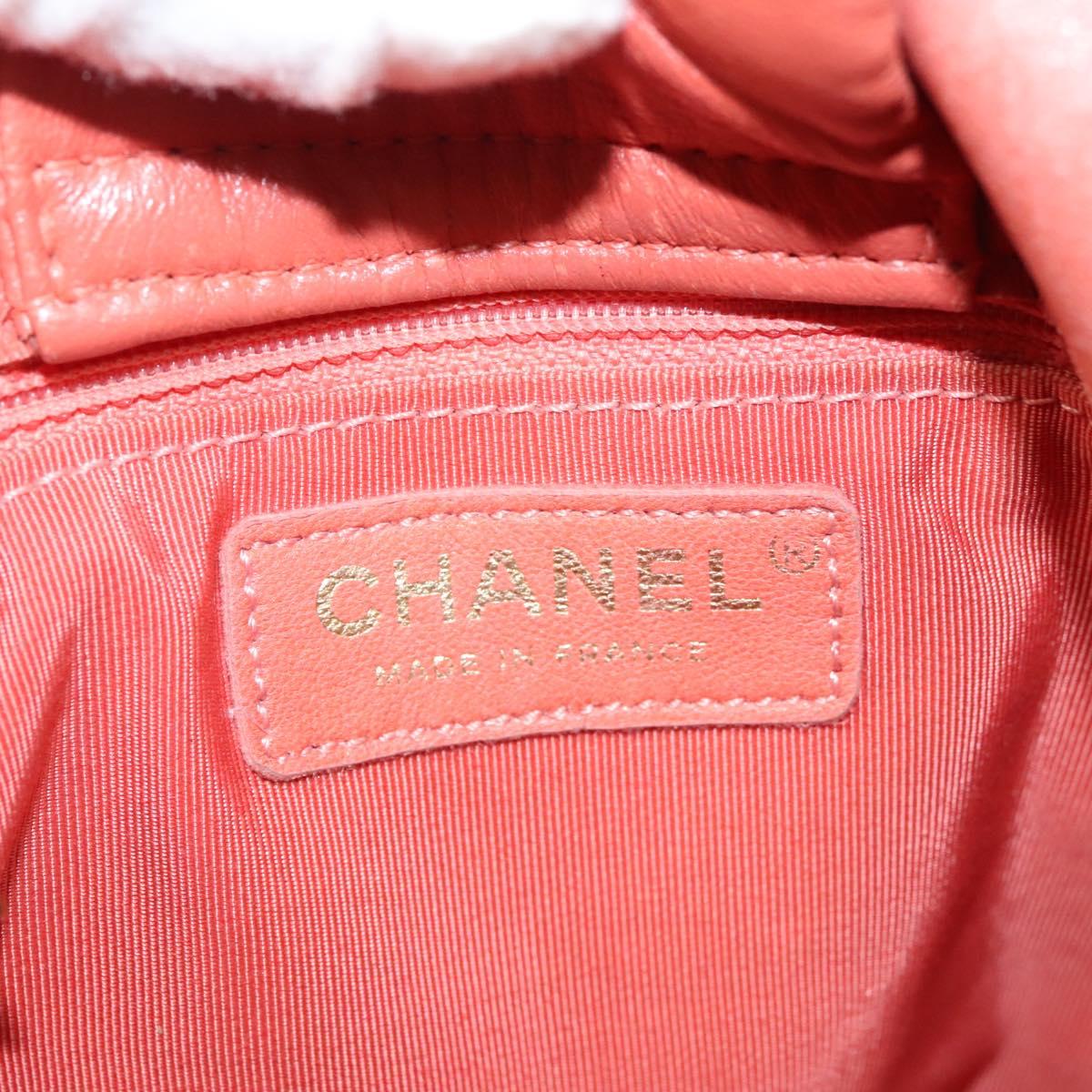 CHANEL Chain Shoulder Bag Cotton Pink Gold CC Auth 118390