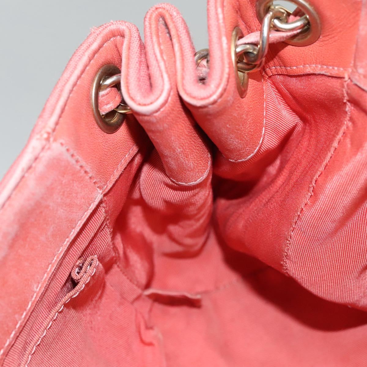 CHANEL Chain Shoulder Bag Cotton Pink Gold CC Auth 118390