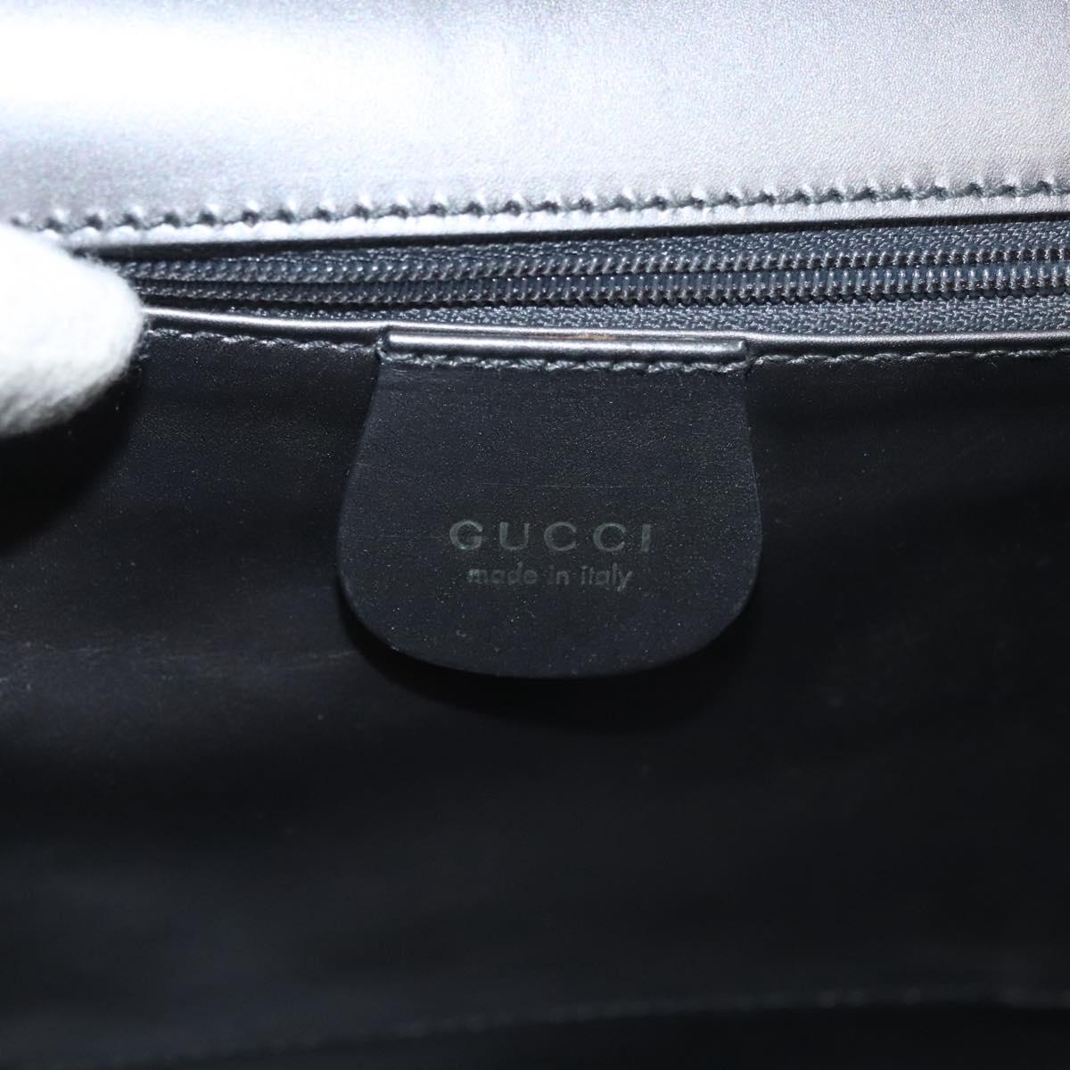GUCCI Shoulder Bag Leather Brown Gold Auth 118429
