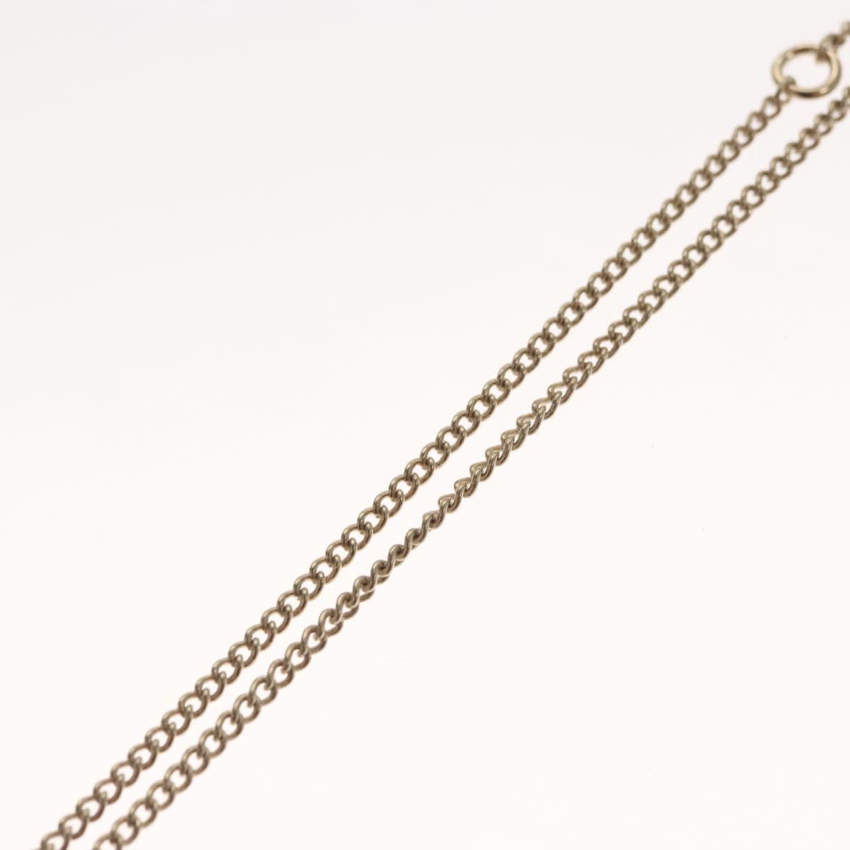 CHANEL Bike Necklace metal Silver CC Auth 118435