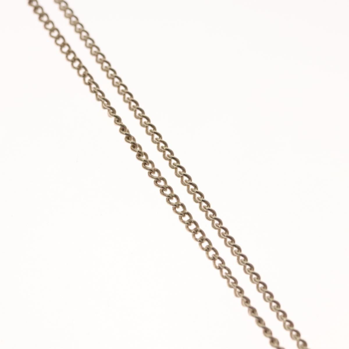 CHANEL Bike Necklace metal Silver CC Auth 118435