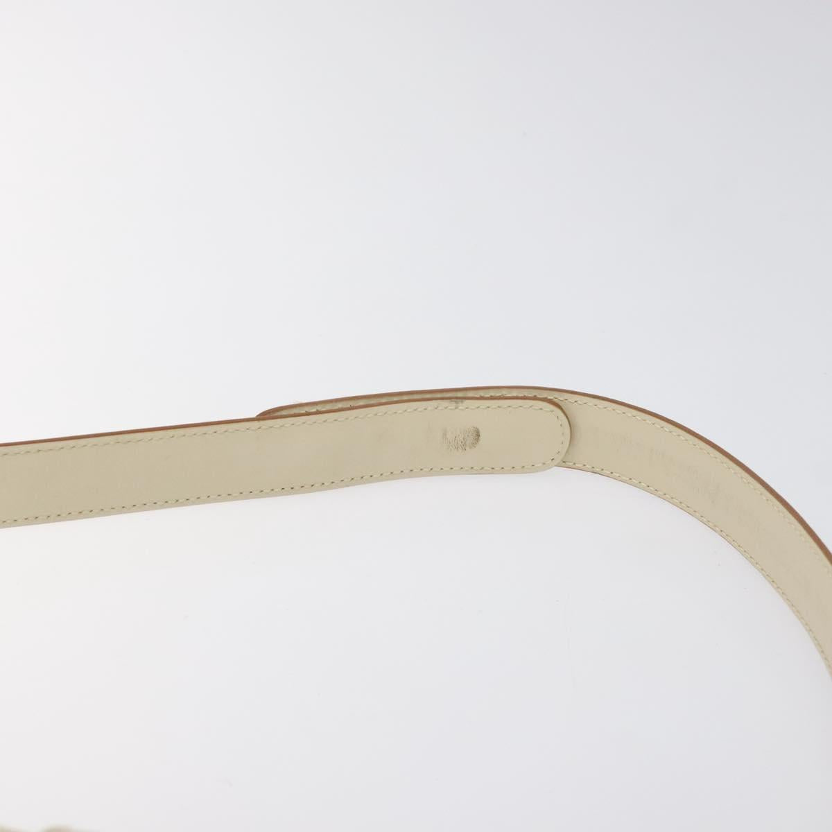 Salvatore Ferragamo Gancini Hand Bag Leather Beige Gold Auth 118442